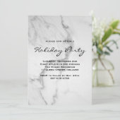 Elegant Marble Holiday Party Uitnodiging (Staand voorkant)