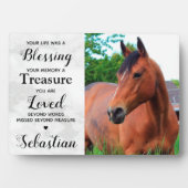 Elegant Marble Horse Memorial Foto & Poem Fotoplaat (voorkant)