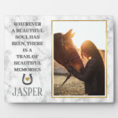 Elegant Marble Horse Memorial Foto & Quote Plaque Fotoplaat (Voorkant)
