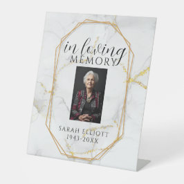 Elegant Marble In Loving Memory Template | Persona Reclamebord Met Voetstuk