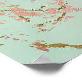 Elegant Marble | Kopersage Mint Green Roos Gold Poster (Hoek)