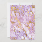 Elegant Marble Lavender Gold Wedding Kaart (Achterkant)