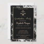 Elegant Marble Law School Graduparty Kaart (Voorkant)