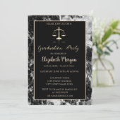 Elegant Marble Law School Graduparty Kaart (Staand voorkant)