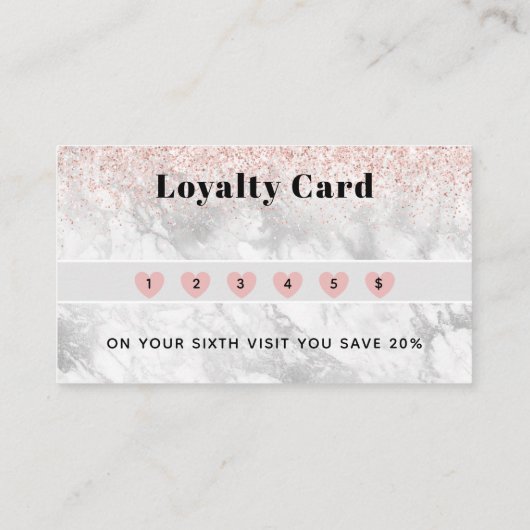 Elegant Marble Loyalty Card l Logo Salon Stylist (Achterkant)