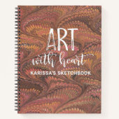 Elegant Marble Monogram Artist Sketchbook Notitieboek (Voorkant)
