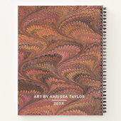 Elegant Marble Monogram Artist Sketchbook Notitieboek (Achterkant)
