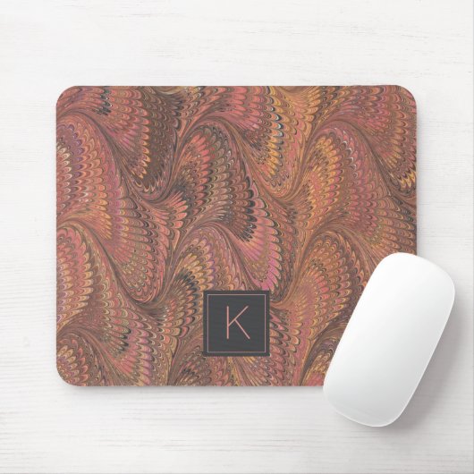 Elegant Marble Monogram Muismat (Met muis)