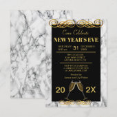 Elegant Marble Nieuwjaar Party (Voorkant / Achterkant)