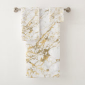 Elegant Marble Pattern Gold White Bad Handdoek (Insitu)