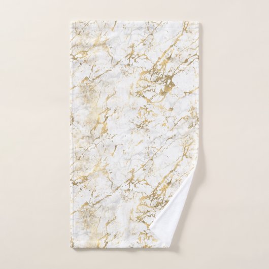 Elegant Marble Pattern Gold White Bad Handdoek (Handdoek)