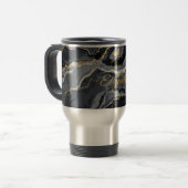 Elegant Marble Personalized Travel Mug | Roestvrij Reisbeker (Voorkant links)