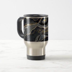 Elegant Marble Personalized Travel Mug   Roestvrij Reisbeker