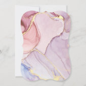 ELEGANT MARBLE PINK PAARS ABSTRACT WEDING KAART (Achterkant)