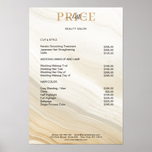 Elegant Marble Price List Poster