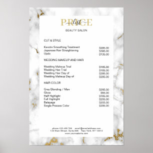 Elegant Marble Price List Poster