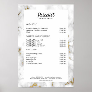 Elegant Marble Price List Poster