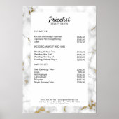 Elegant Marble Price List Poster (Voorkant)