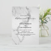 Elegant Marble Rehearsal Dinner Invitation Kaart (Staand voorkant)