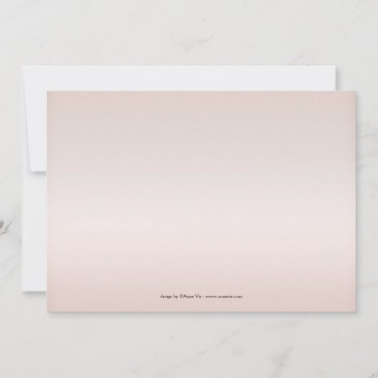 Elegant Marble Roos Gold Floral Wedding Invitation Kaart (Achterkant)