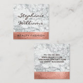 Elegant Marble | Roos Gold Foil trim Vierkante Visitekaartje (Voorkant / Achterkant)