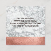 Elegant Marble | Roos Gold Foil trim Vierkante Visitekaartje (Achterkant)