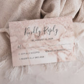 Elegant Marble Roos Gold Glitter RSVP Kaartje