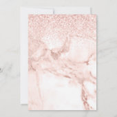 Elegant Marble Roos Gold Glitter Save the Date Kaart (Achterkant)