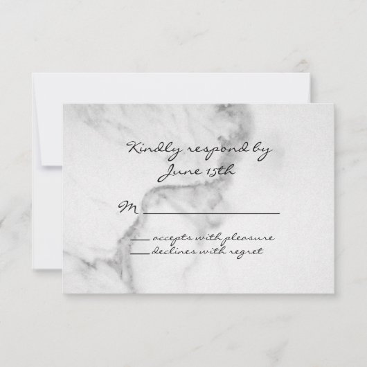 Elegant Marble RSVP (Voorkant)