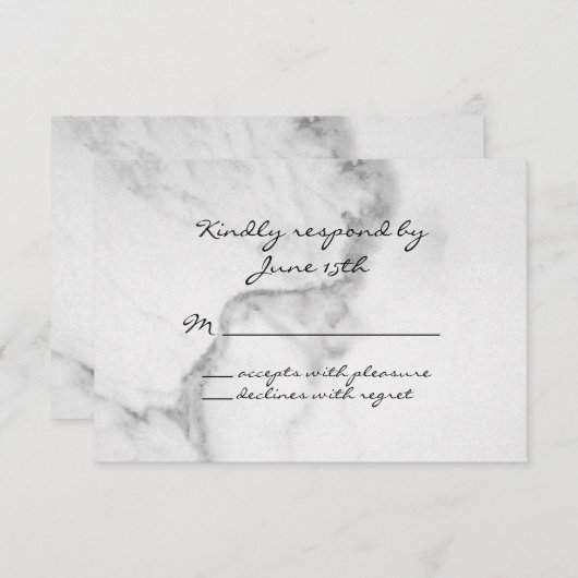 Elegant Marble RSVP (Voorkant / Achterkant)