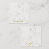 Elegant Marble Sjabloon Gold Handgeschreven naam (Voorkant / Achterkant)