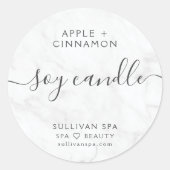 Elegant Marble Soy Candle Label (Voorkant)
