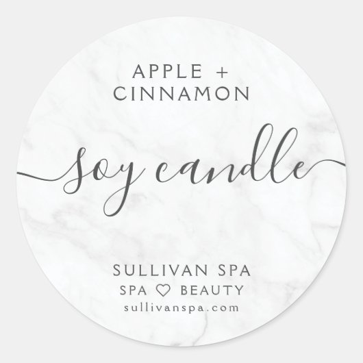 Elegant Marble Soy Candle Label (Voorkant)