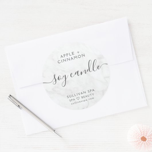Elegant Marble Soy Candle Label (Envelop)