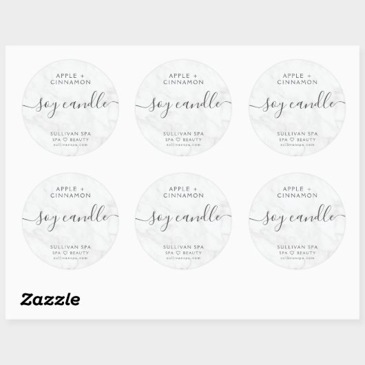 Elegant Marble Soy Candle Label (Vel)