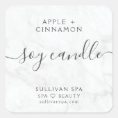 Elegant Marble Soy Candle Label (Voorkant)