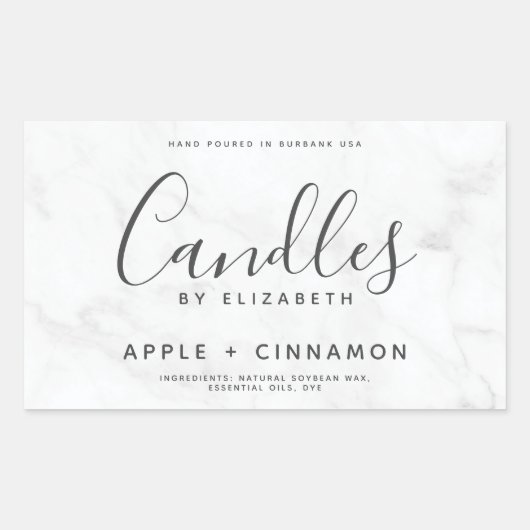 Elegant Marble Soy Candle Label (Voorkant)