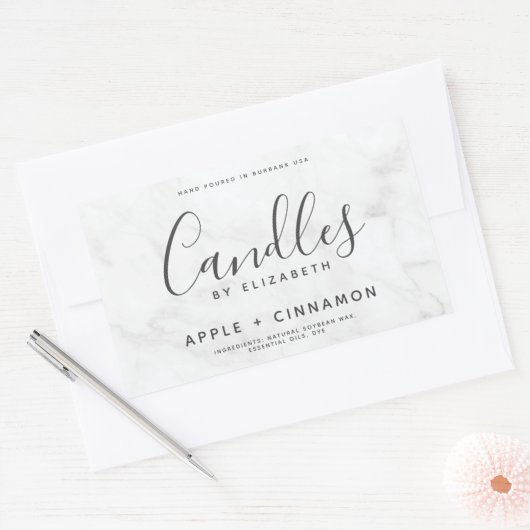 Elegant Marble Soy Candle Label (Envelop)
