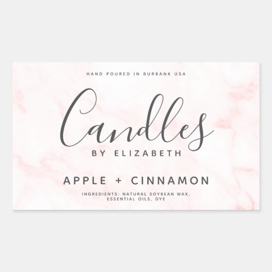 Elegant Marble Soy Candle Rechthoekige Sticker (Voorkant)