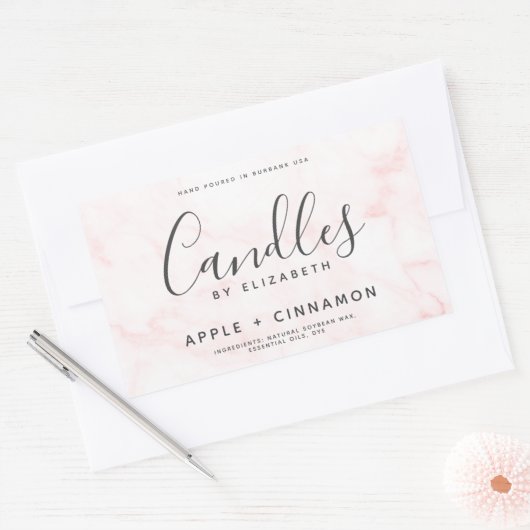 Elegant Marble Soy Candle Rechthoekige Sticker (Envelop)