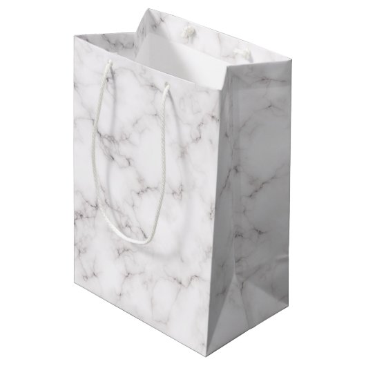 Elegant Marble-stijl Medium Cadeauzakje (Voorkant Gekanteld)