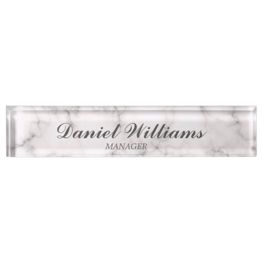 Elegant Marble-stijl Naambordje (Voorkant)