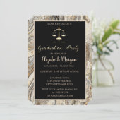 Elegant Marble Stone Law School Graduparty Kaart (Staand voorkant)