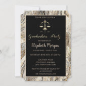 Elegant Marble Stone Law School Graduparty Kaart (Voorkant)