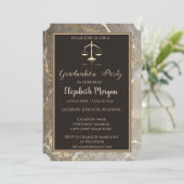 Elegant Marble Stone Law School Graduparty Kaart (Staand voorkant)