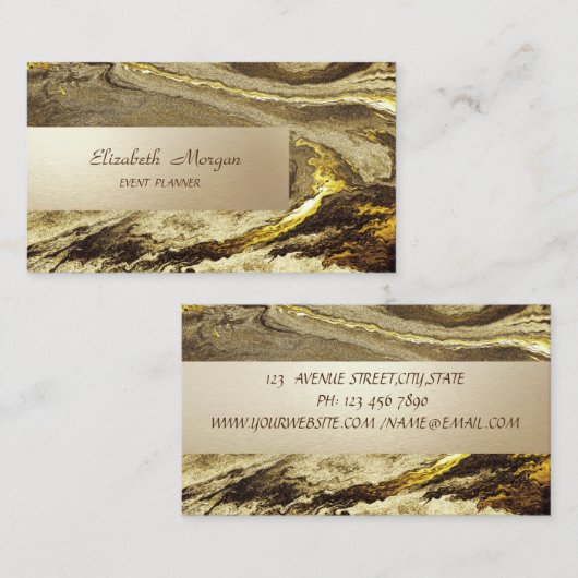 Elegant Marble Stone Stripe Visitekaartje (Voorkant / Achterkant)