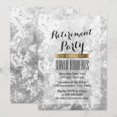 Elegant Marble Stone Texture Retirement Party Kaart (Voorkant / Achterkant)