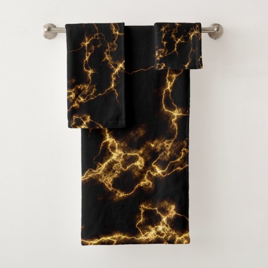 Elegant Marble style3 - Black Gold Bad Handdoek (Insitu)