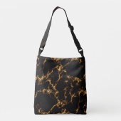 Elegant Marble style3 - Black Gold Crossbody Tas (Achterkant)