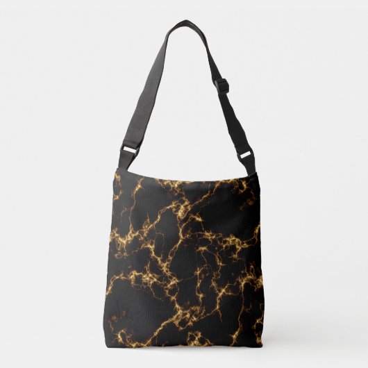 Elegant Marble style3 - Black Gold Crossbody Tas (Voorkant)